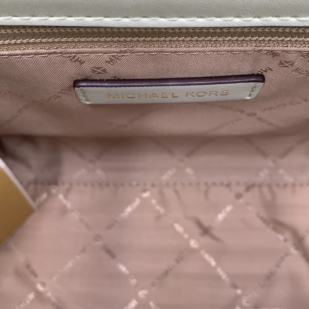 Michael Kors Carmen Medium Logo and Faux Leather Belted Satchel